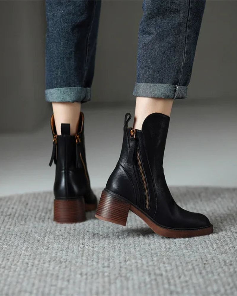 ZOEY | LEATHER ANKLE BOOTS