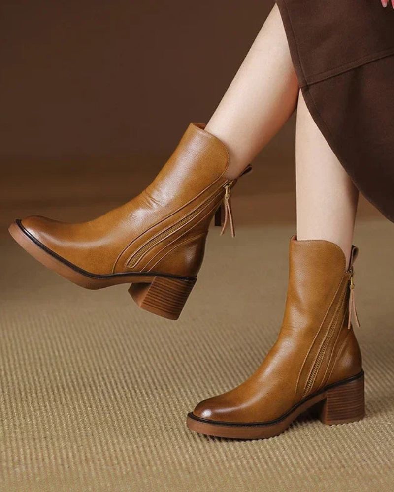 ZOEY | LEATHER ANKLE BOOTS