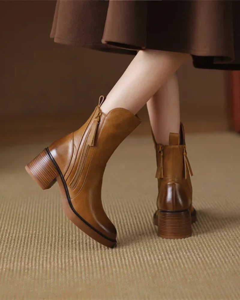 ZOEY | LEATHER ANKLE BOOTS
