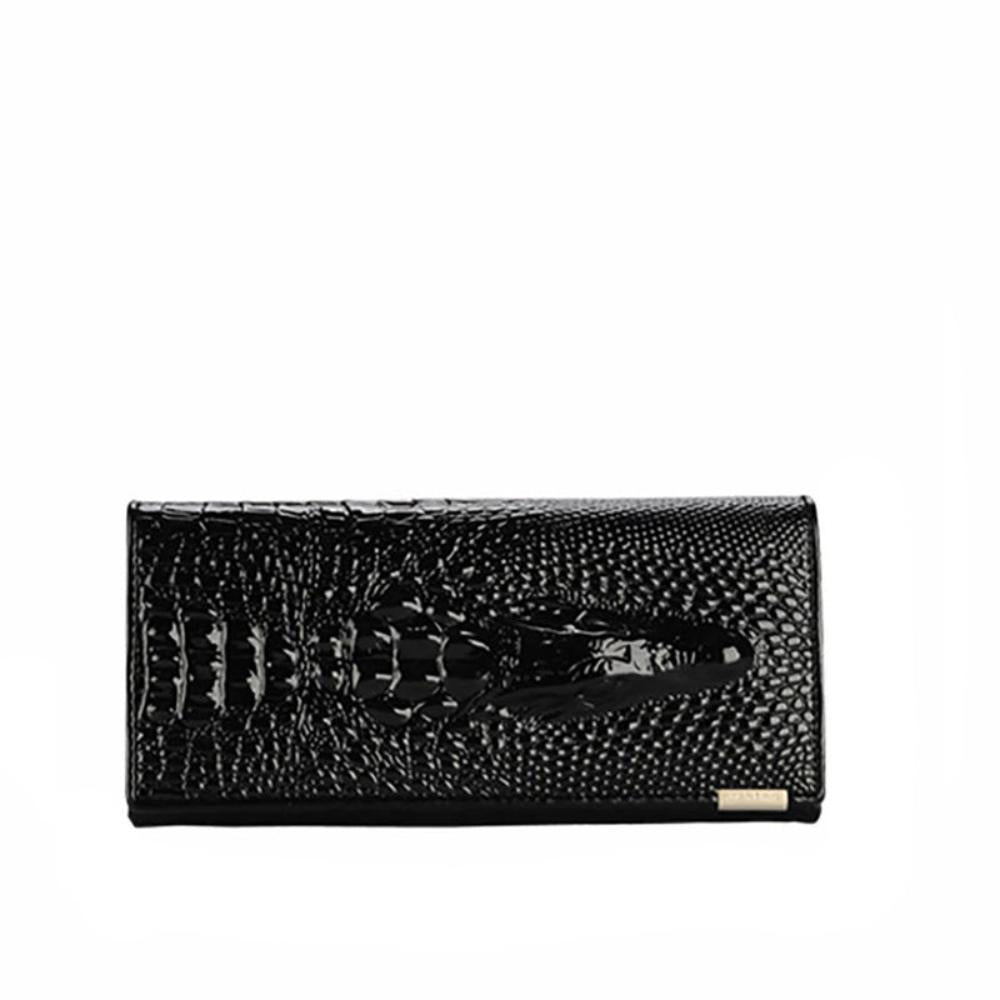 CHARLENE | LUXURY CROCODILE-EMBOSSED LEATHER WALLET