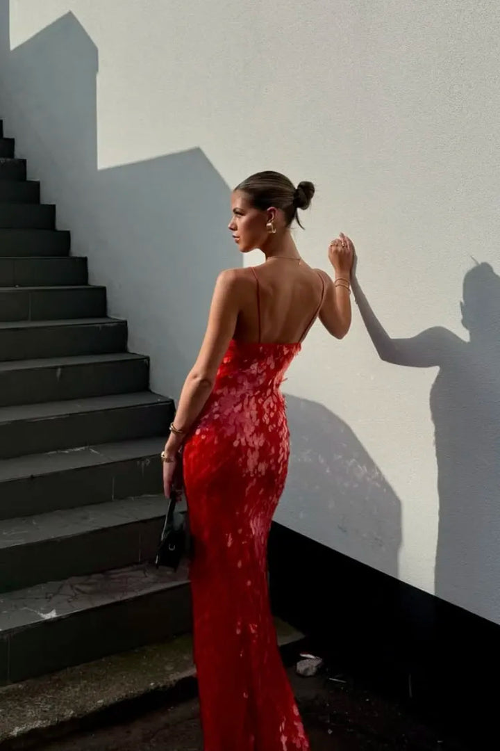 BONNIE | SEQUIN BACKLESS EVENING DRESS