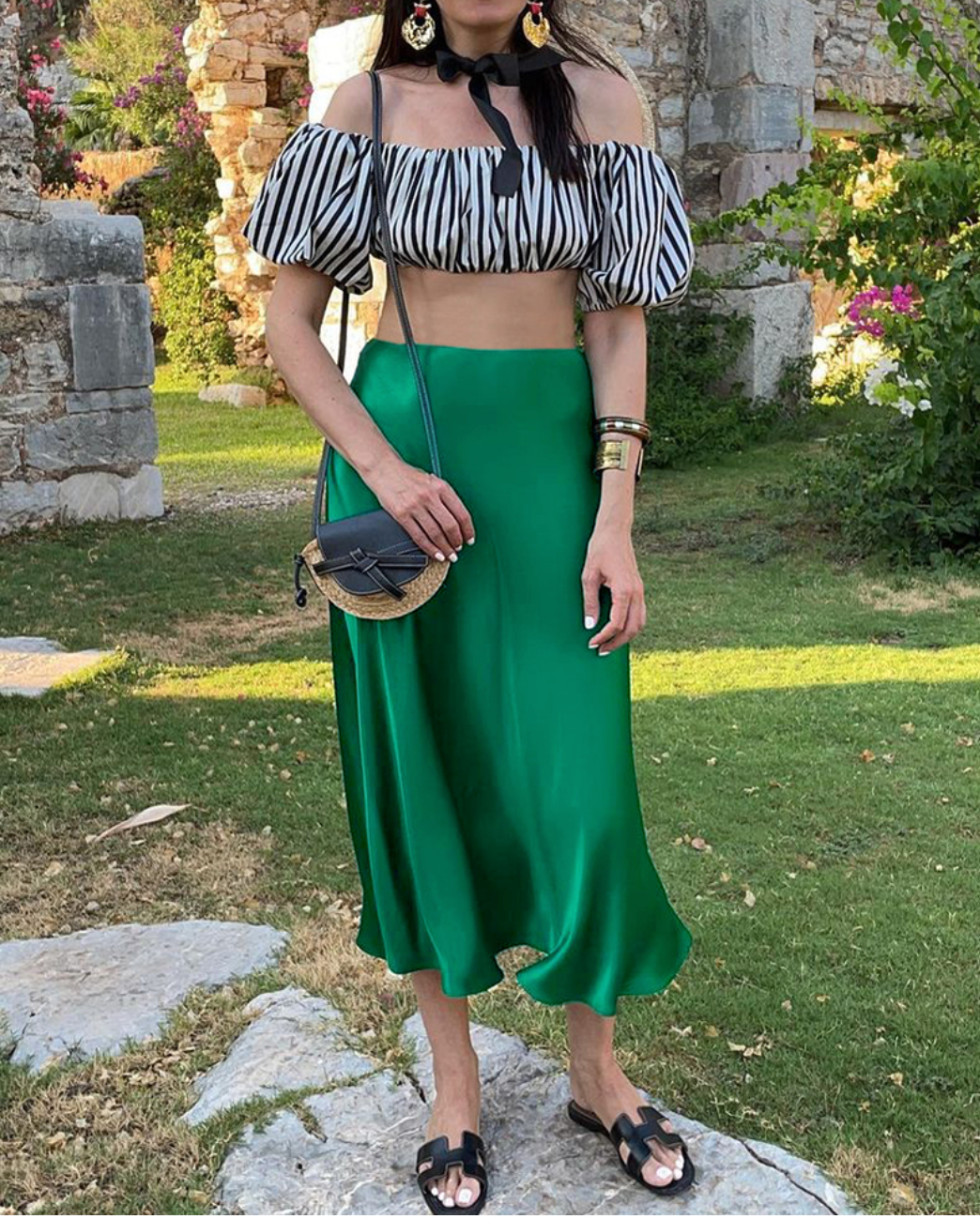 JINKEE | SATIN MIDI SKIRT