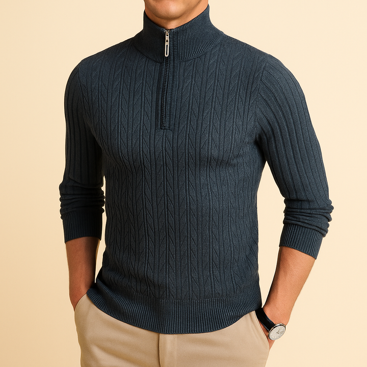 VALENTINO | MEN’S RIBBED MOCK-NECK SWEATER