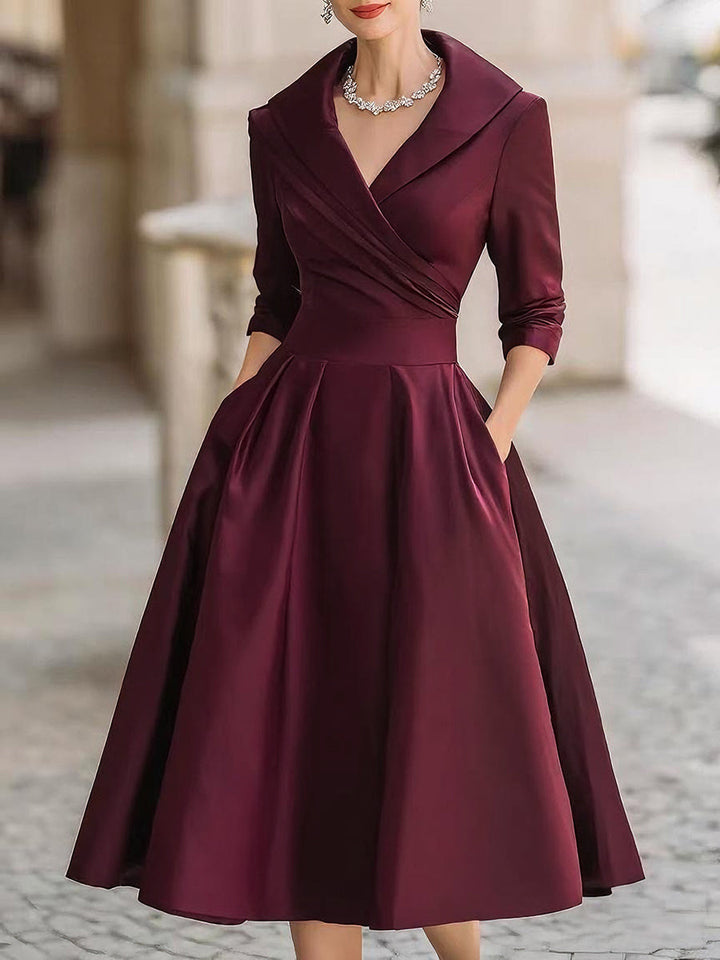 AMELIA | SATIN MIDI DRESS