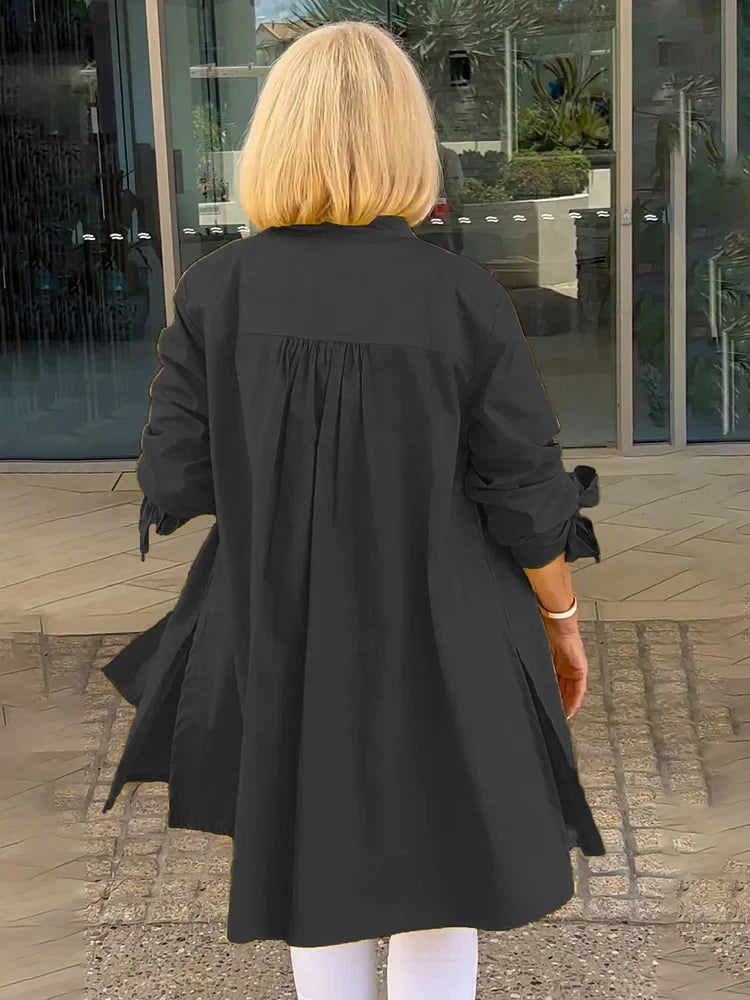 SHEREE | GATHERED-BACK COTTON SHIRT JACKET