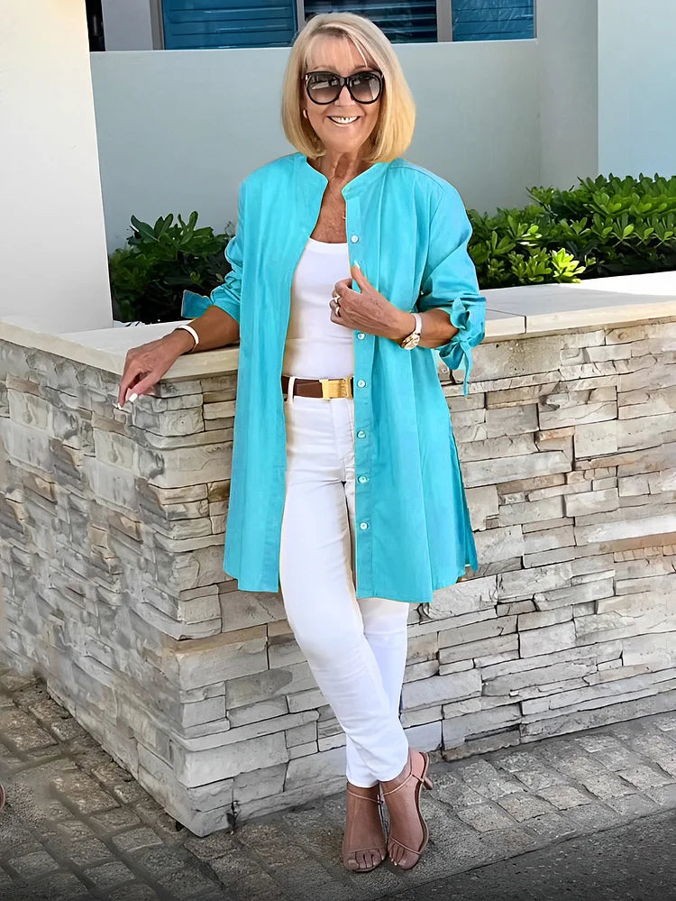 SHEREE | GATHERED-BACK COTTON SHIRT JACKET