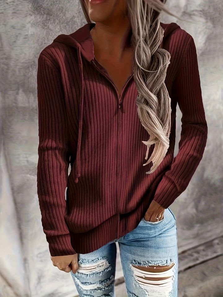 SIENNA | WOMEN’S RIBBED ZIP-UP HOODIE