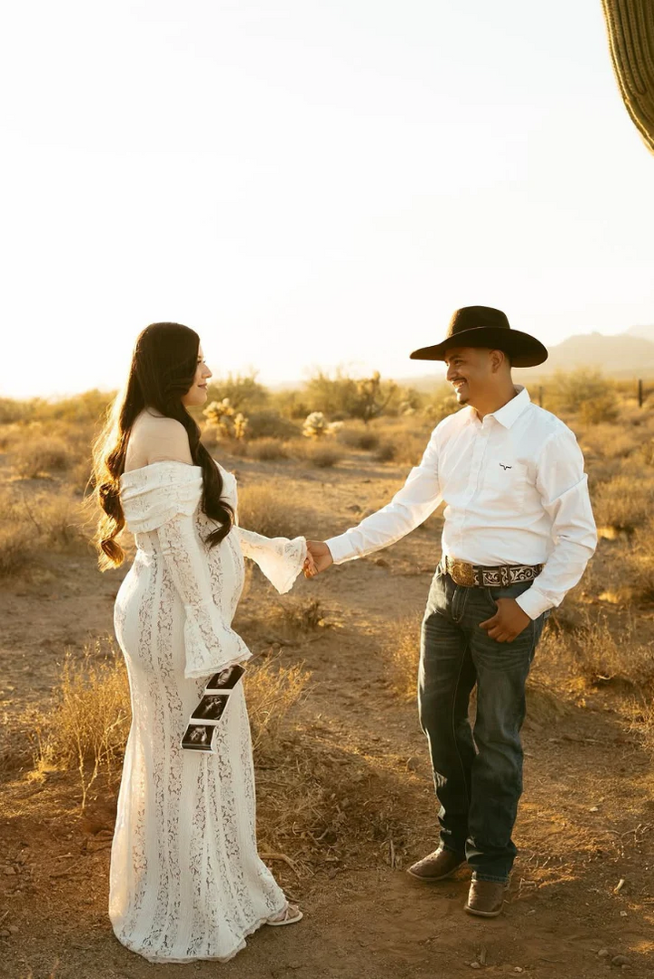 ANNA | ELEGANT HOLLOW OUT LACE MATERNITY DRESS