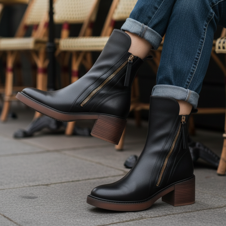 ZOEY | LEATHER ANKLE BOOTS