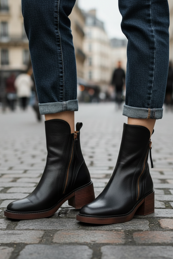 ZOEY | LEATHER ANKLE BOOTS