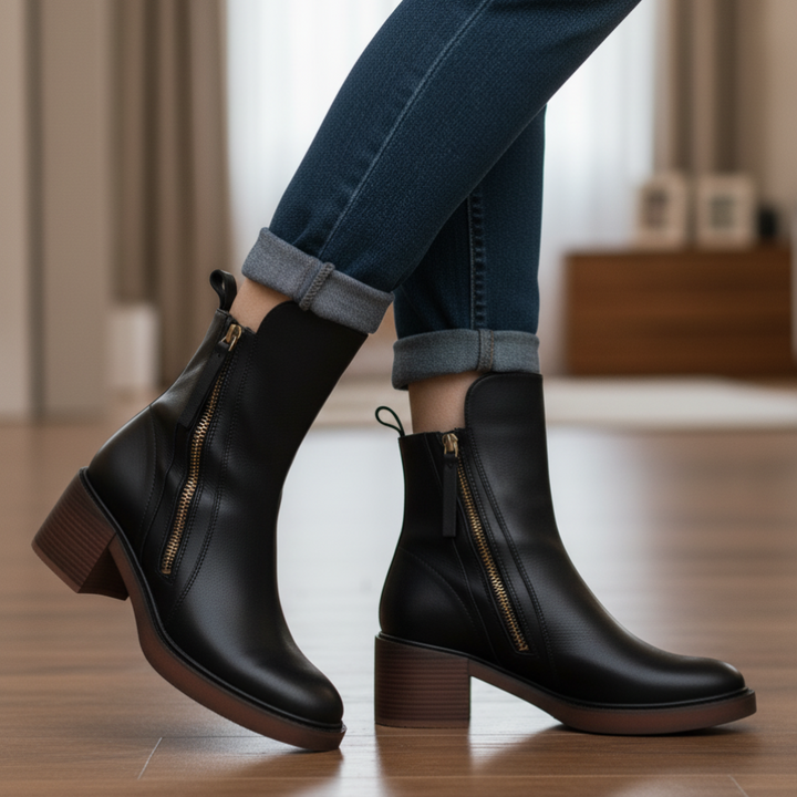 ZOEY | LEATHER ANKLE BOOTS