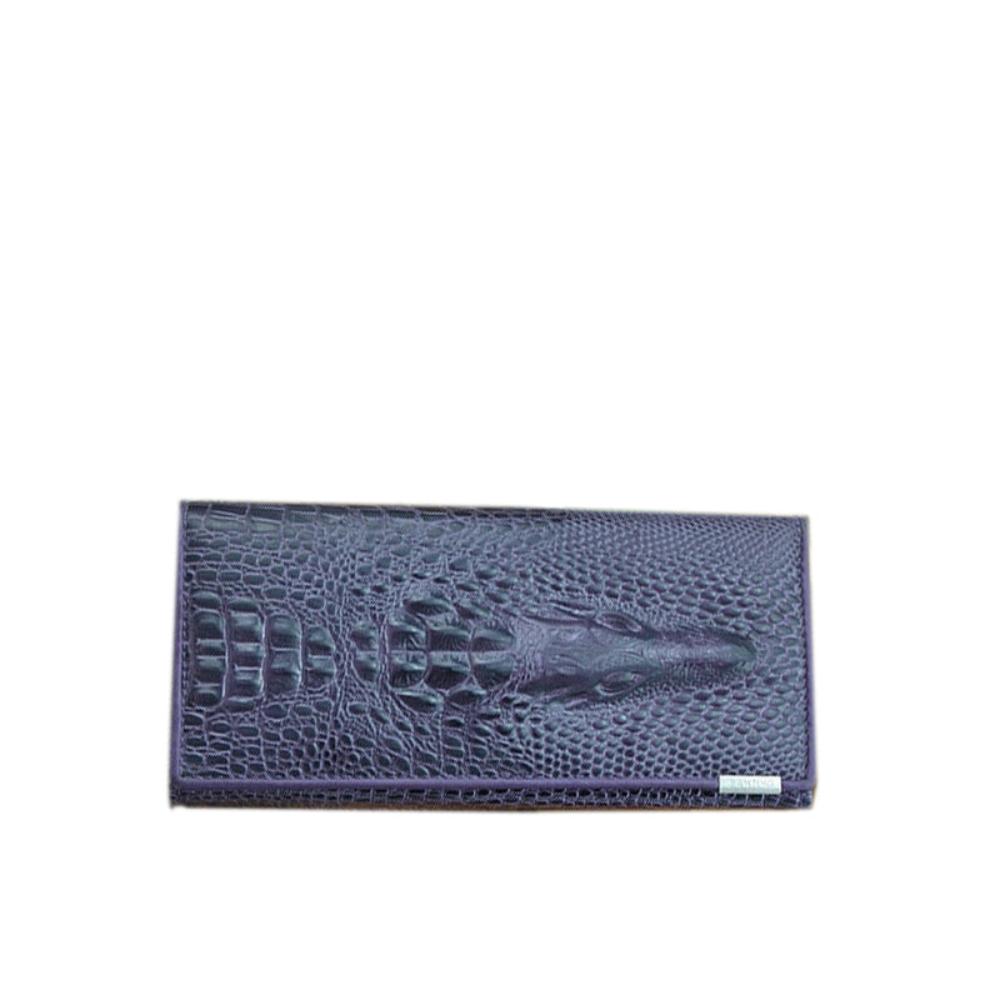 CHARLENE | LUXURY CROCODILE-EMBOSSED LEATHER WALLET