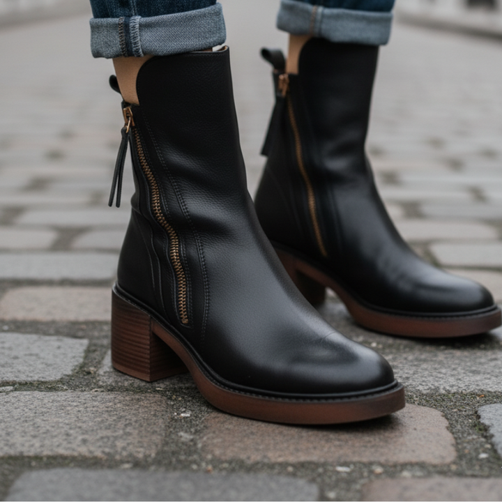 ZOEY | LEATHER ANKLE BOOTS