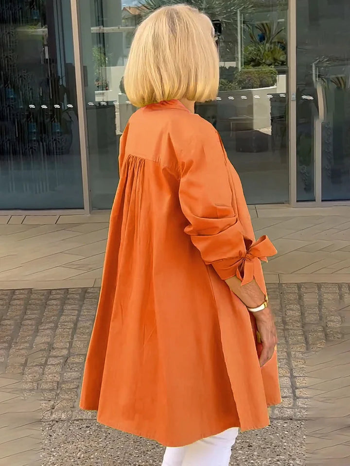 SHEREE | GATHERED-BACK COTTON SHIRT JACKET