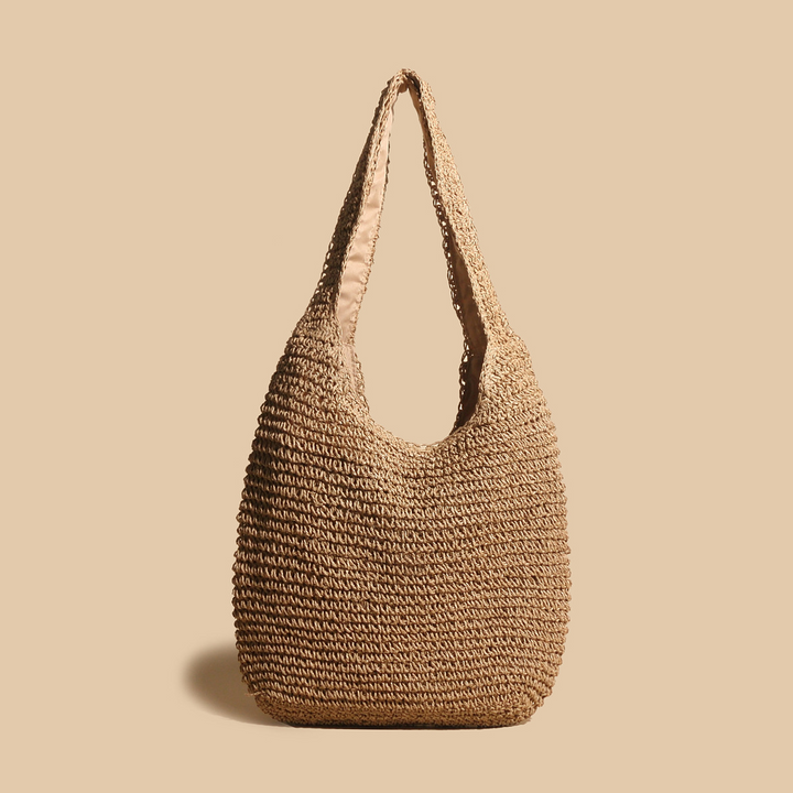 MELANIE | STRAW WOVEN RATTAN SHOULDER BAG