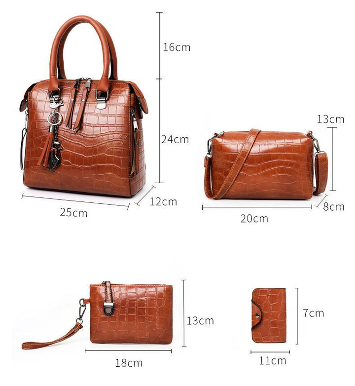 PAULA | 4-PIECE CROCODILE HANDBAG SET