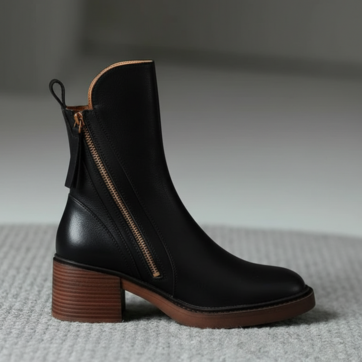 ZOEY | LEATHER ANKLE BOOTS
