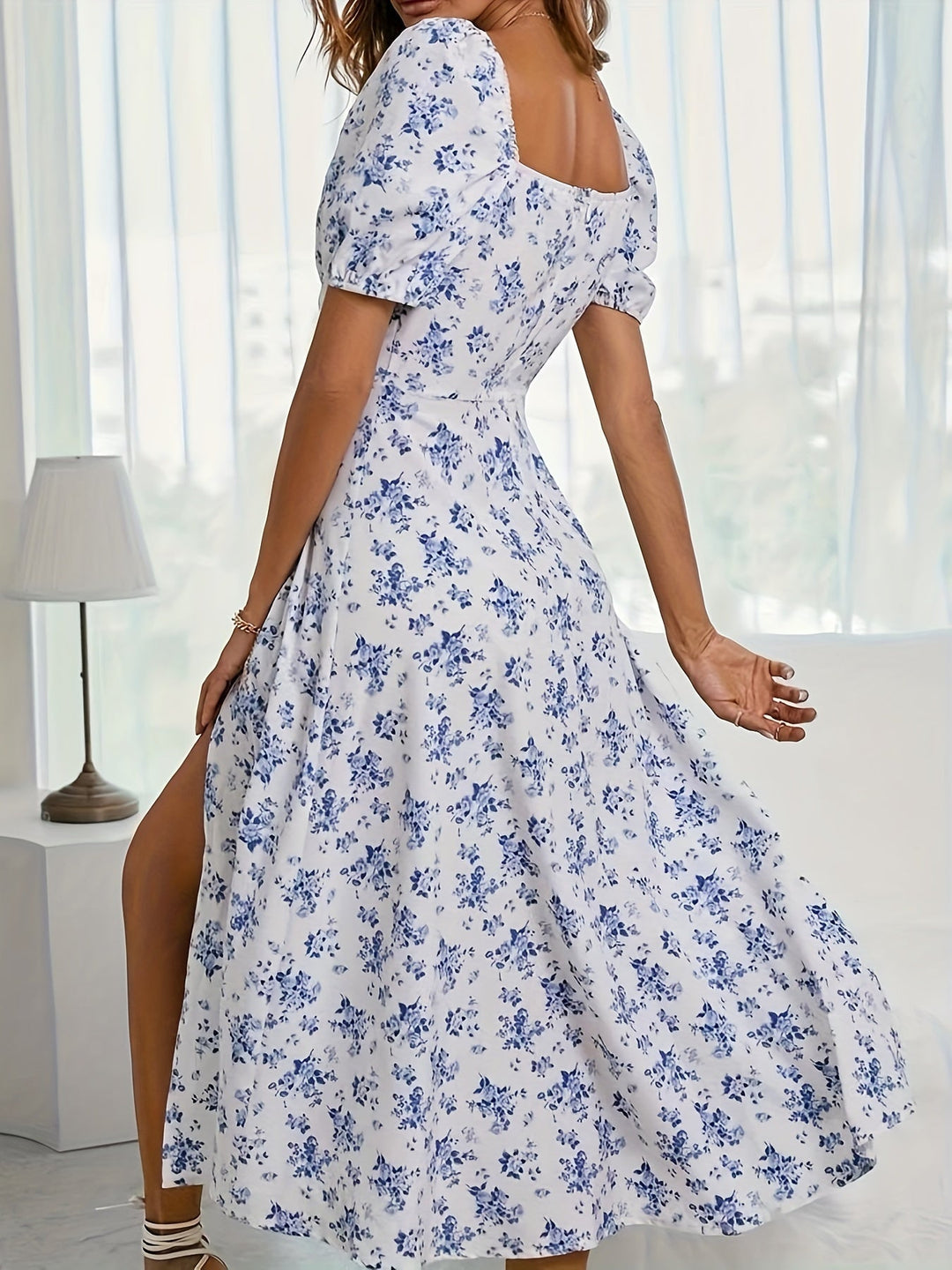 AILEEN | ARTISTIC FLORAL PUFF SLEEVE DRESS