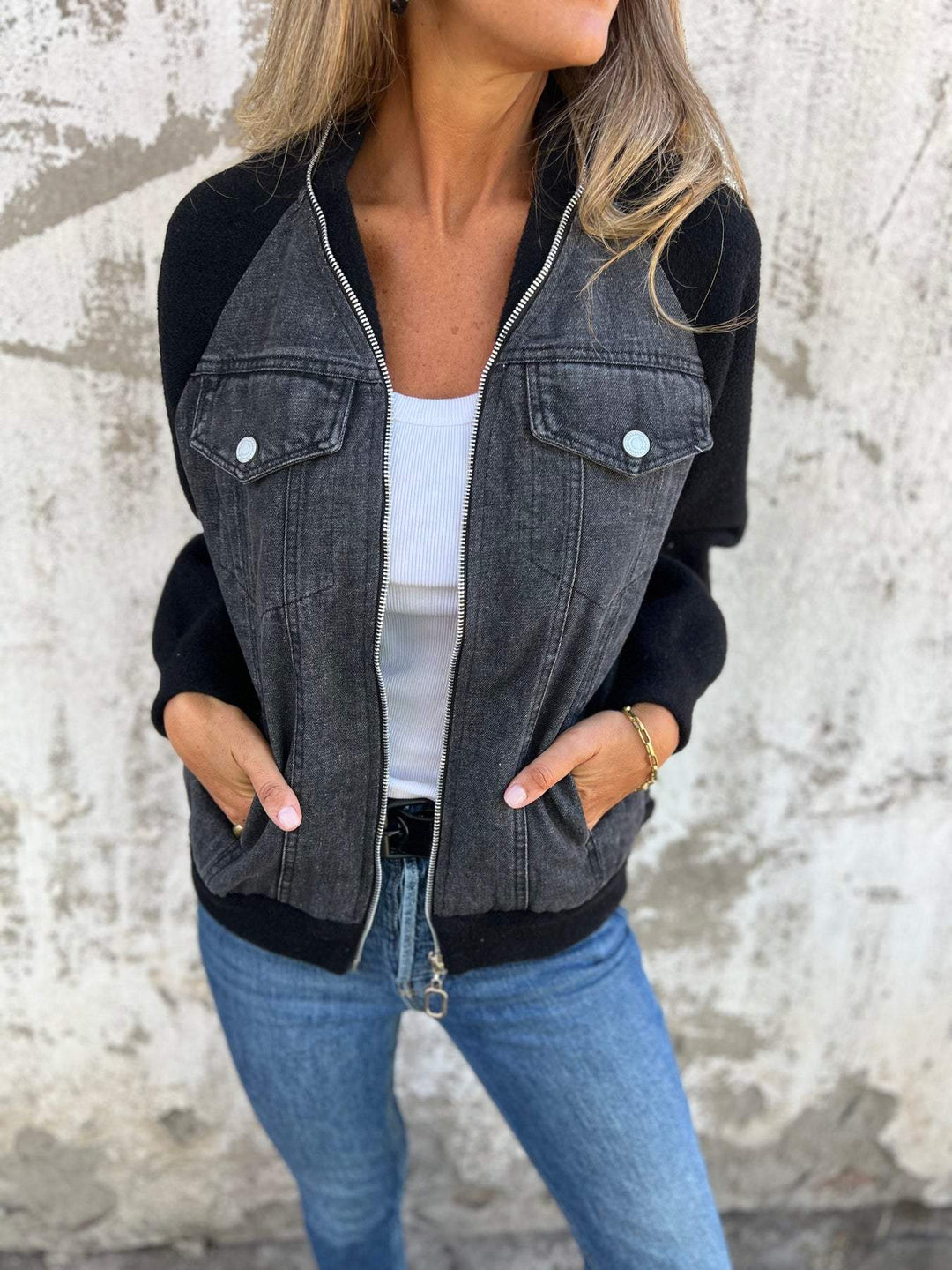 NYMPHA | EVERYDAY V-NECK ZIP JACKET