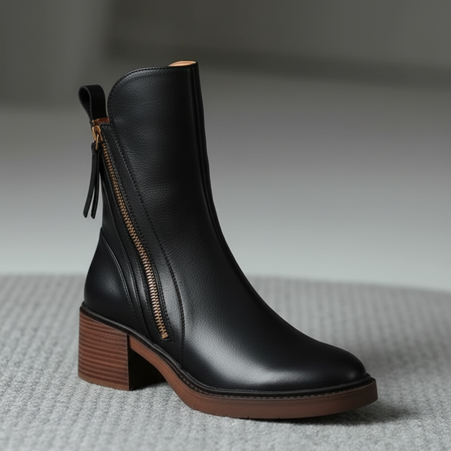 ZOEY | LEATHER ANKLE BOOTS
