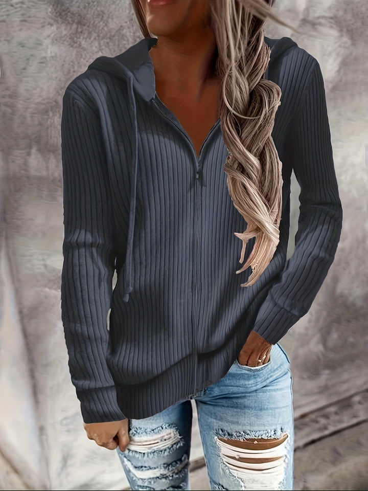 SIENNA | WOMEN’S RIBBED ZIP-UP HOODIE