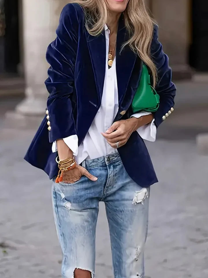 MIDNIGHT VELVET BLAZER