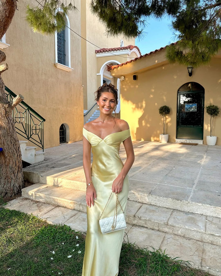 RUBY | STRAPLESS SATIN EVENING DRESS