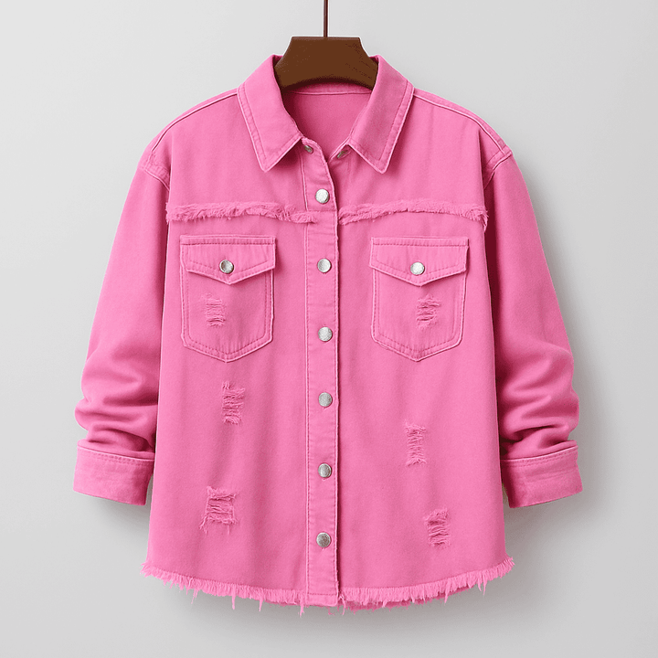 SUZIE | WOMEN’S DISTRESSED DENIM JACKET