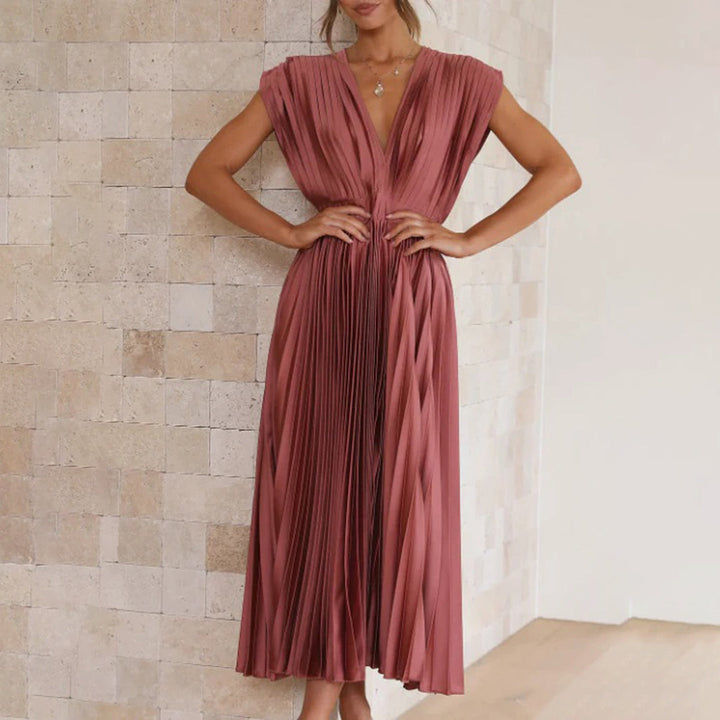AURORA | DRAPED SATIN MIDI DRESS