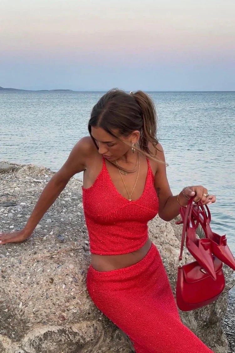 KORNELIA | KNITTED SEQUIN TWO-PIECE SET