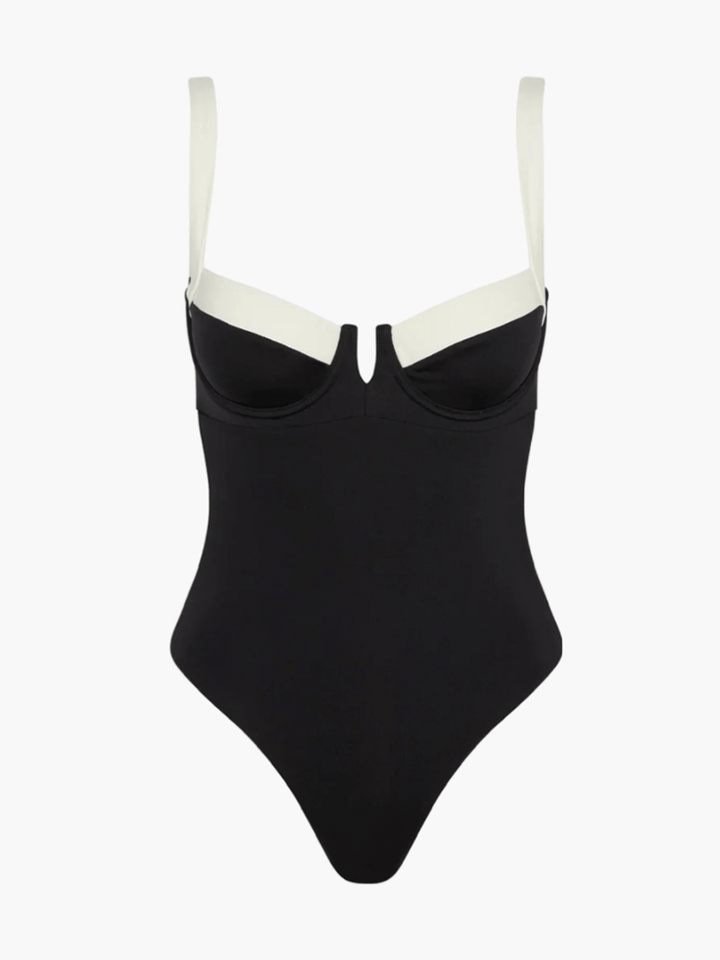 CHIE | BLACK & WHITE ONE-PIECE SWIMSUIT
