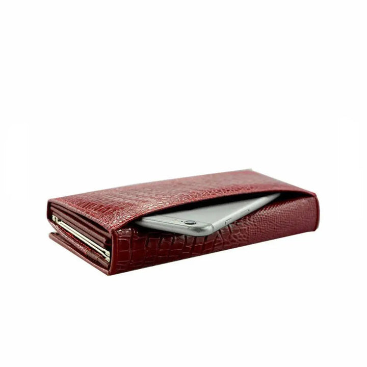 CHARLENE | LUXURY CROCODILE-EMBOSSED LEATHER WALLET