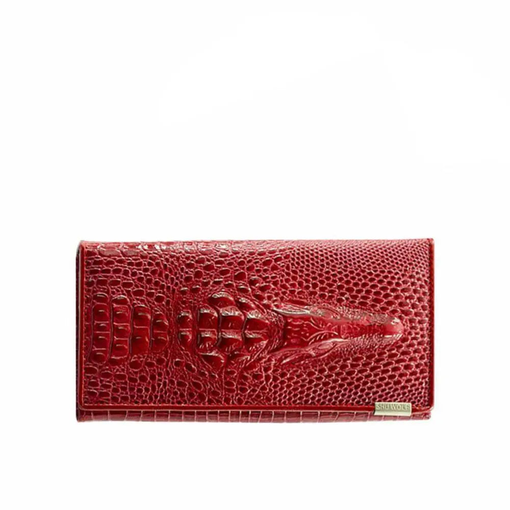 CHARLENE | LUXURY CROCODILE-EMBOSSED LEATHER WALLET