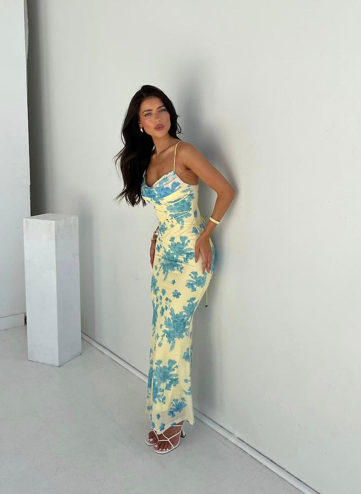 REIGN | FLORAL SLIM FIT MAXI DRESS