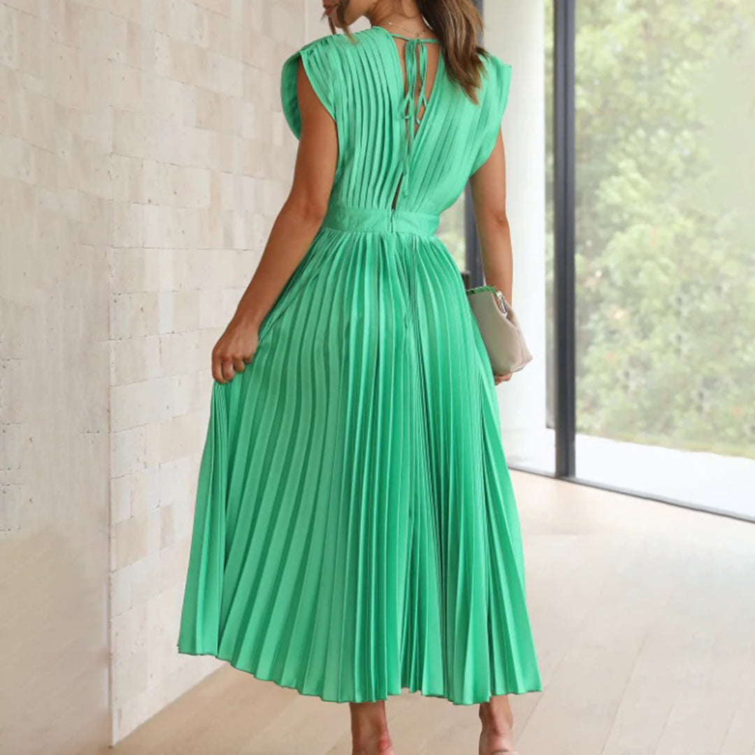 AURORA | DRAPED SATIN MIDI DRESS