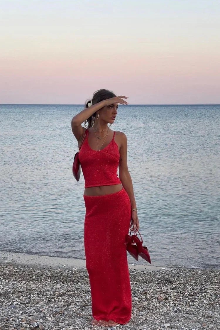 KORNELIA | KNITTED SEQUIN TWO-PIECE SET