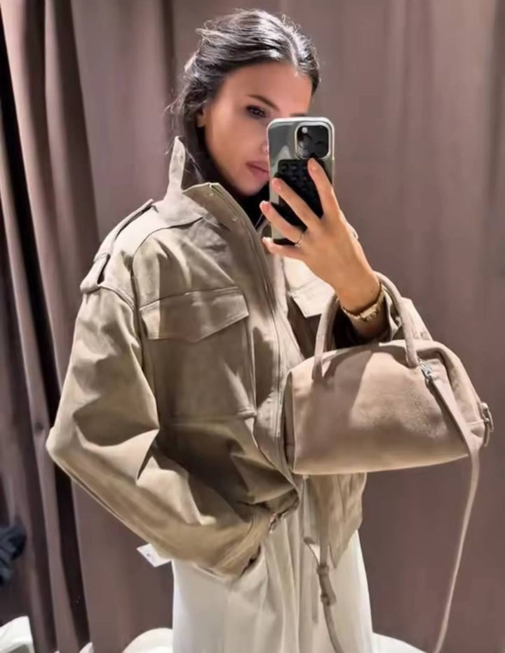 BETTY | WOMEN’S FAUX SUEDE ZIP JACKET