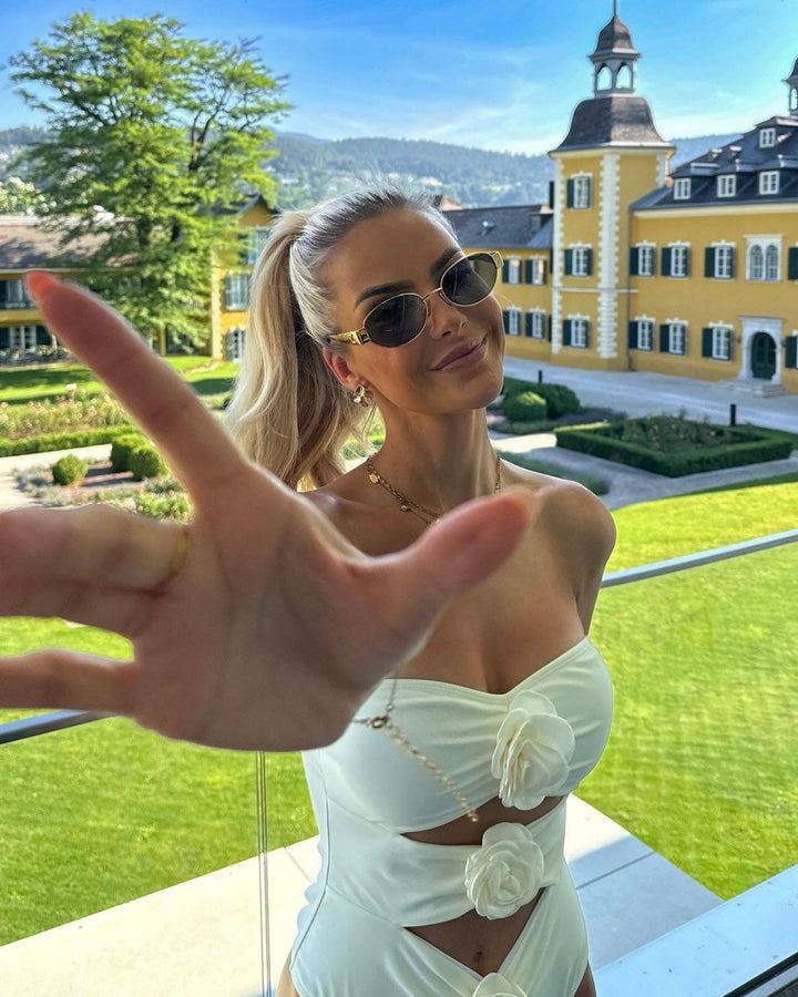 KRYSTAL | FLORAL CUTOUT ONE-PIECE SWIMSUIT