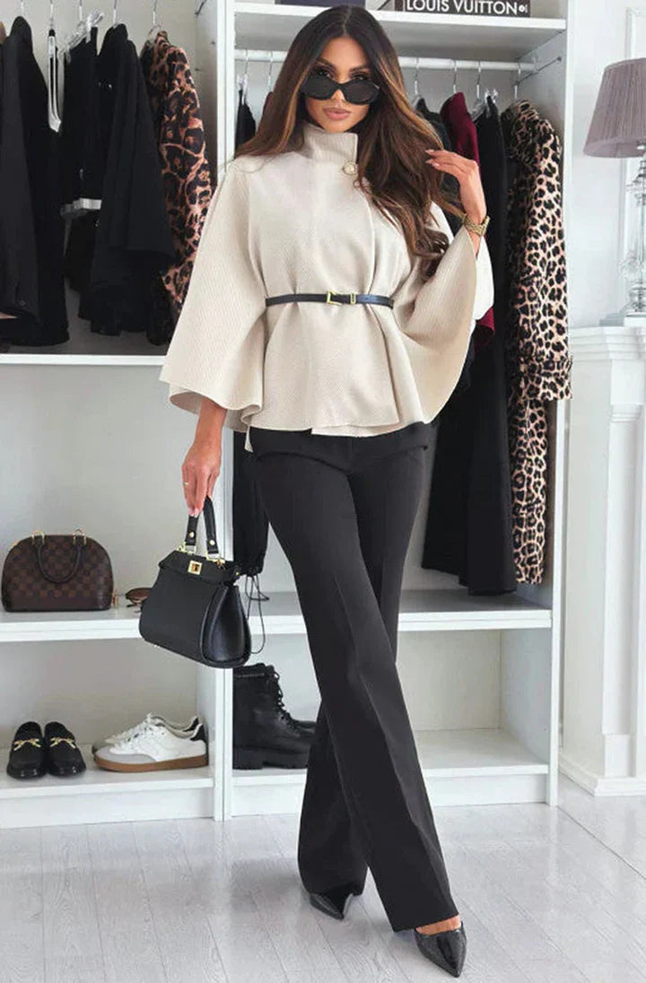 SASHA | WOMEN’S BELTED FLARED PONCHO