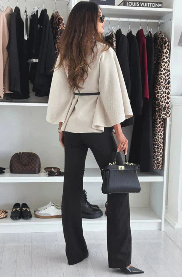 SASHA | WOMEN’S BELTED FLARED PONCHO