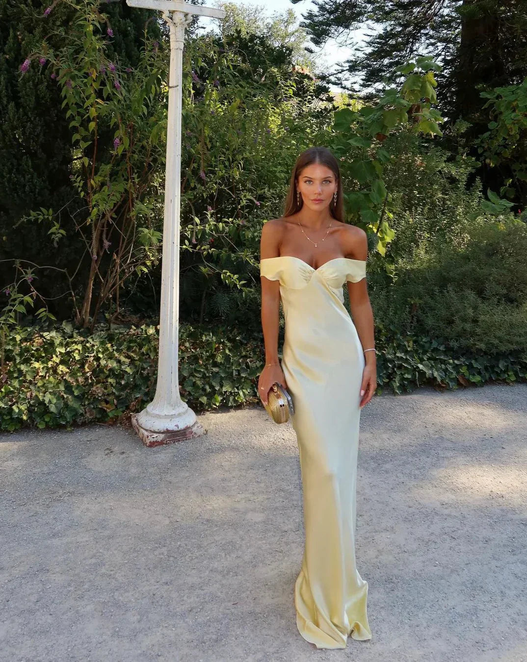 RUBY | STRAPLESS SATIN EVENING DRESS