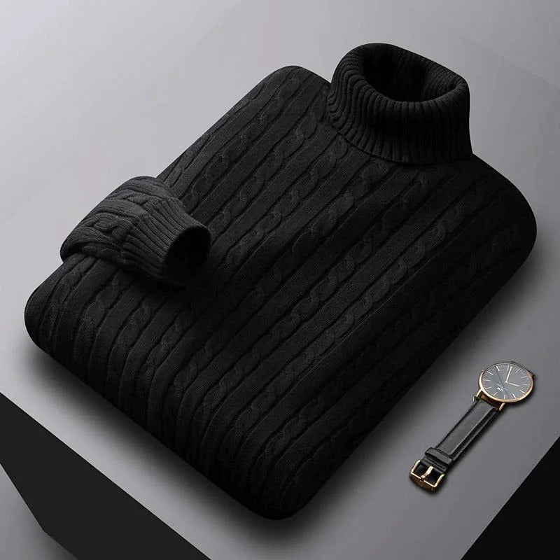 MICHELANGELO | CABLE-KNIT ROLL NECK JUMPER