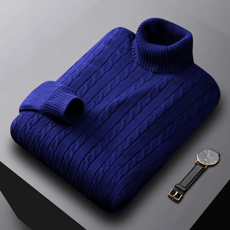 MICHELANGELO | CABLE-KNIT ROLL NECK JUMPER