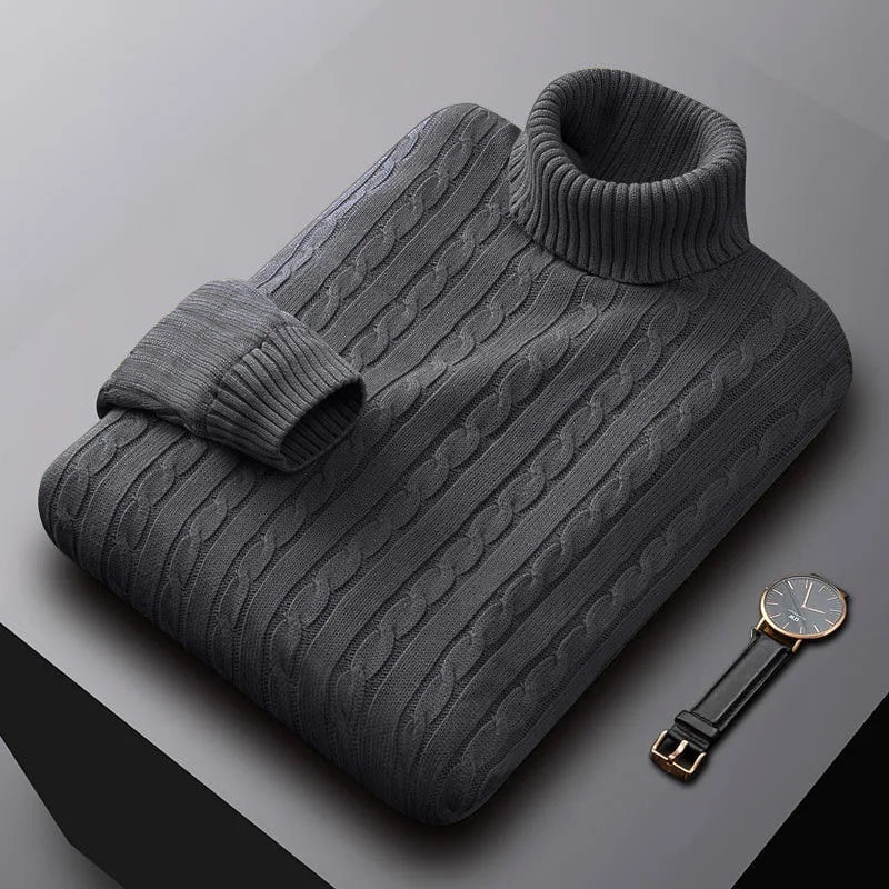 MICHELANGELO | CABLE-KNIT ROLL NECK JUMPER