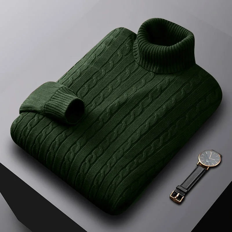 MICHELANGELO | CABLE-KNIT ROLL NECK JUMPER