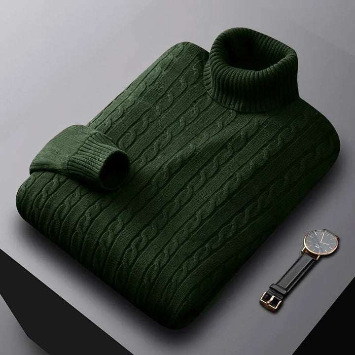 MICHELANGELO | CABLE-KNIT ROLL NECK JUMPER