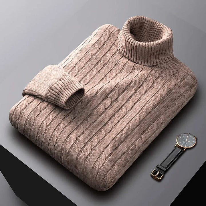 MICHELANGELO | CABLE-KNIT ROLL NECK JUMPER