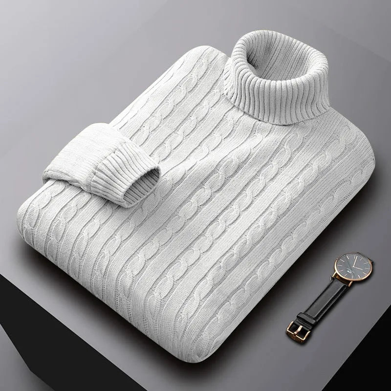 MICHELANGELO | CABLE-KNIT ROLL NECK JUMPER