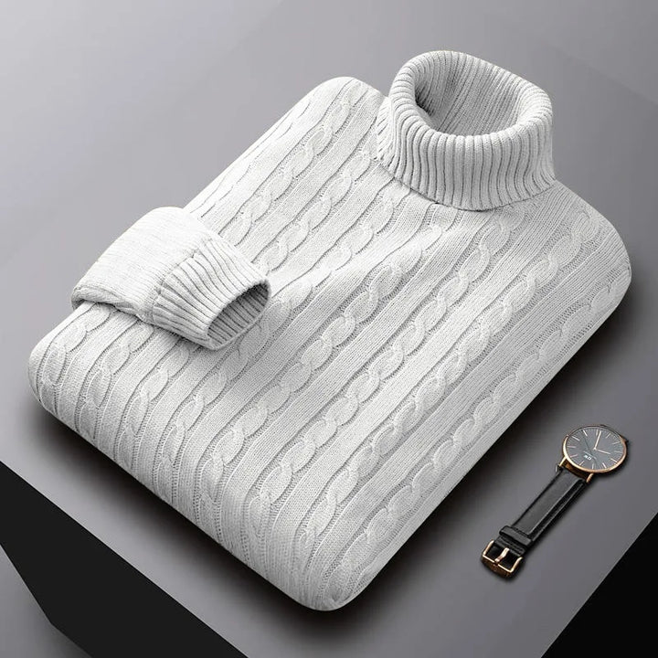 MICHELANGELO | CABLE-KNIT ROLL NECK JUMPER