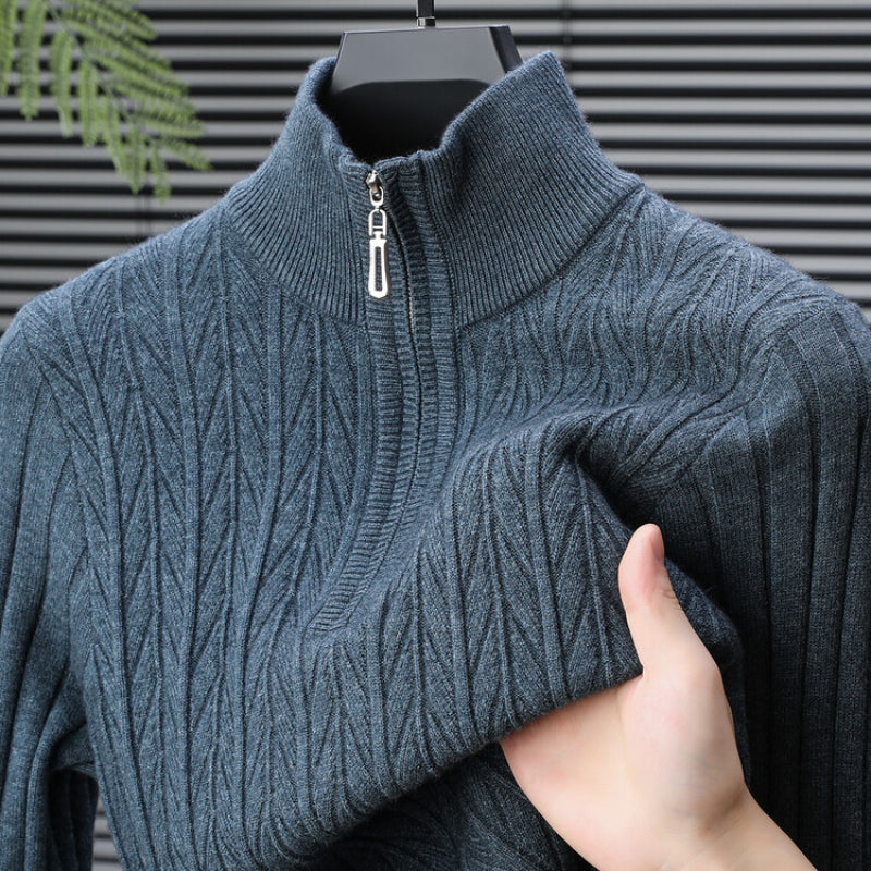 VALENTINO | MEN’S RIBBED MOCK-NECK SWEATER